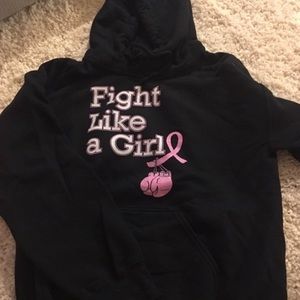 Fight like a girl breast cancer awareness hoodie